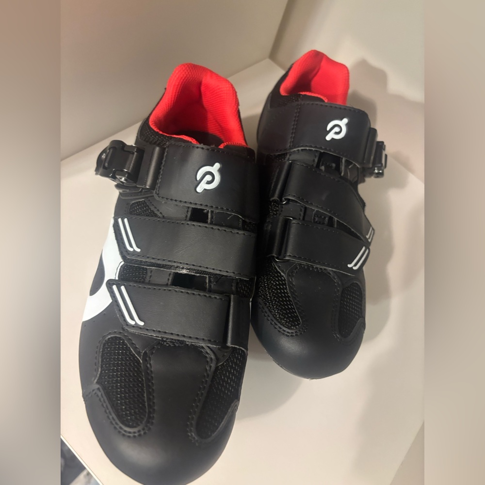 Peloton Black and Red Kids Sneakers with White Accents